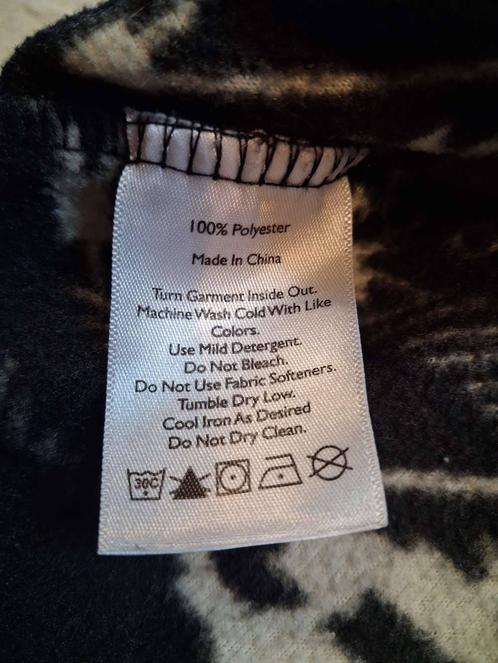Eddie Bauer Black & White Print Quarter-Zip Pullover Womwn's Size Small - Picture 3 of 7